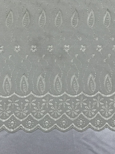 Ivory Medium Eyelet 80% Polyester 20% Cotton Fabric - Ivory, Medium Eyelet, 41"-42" Width