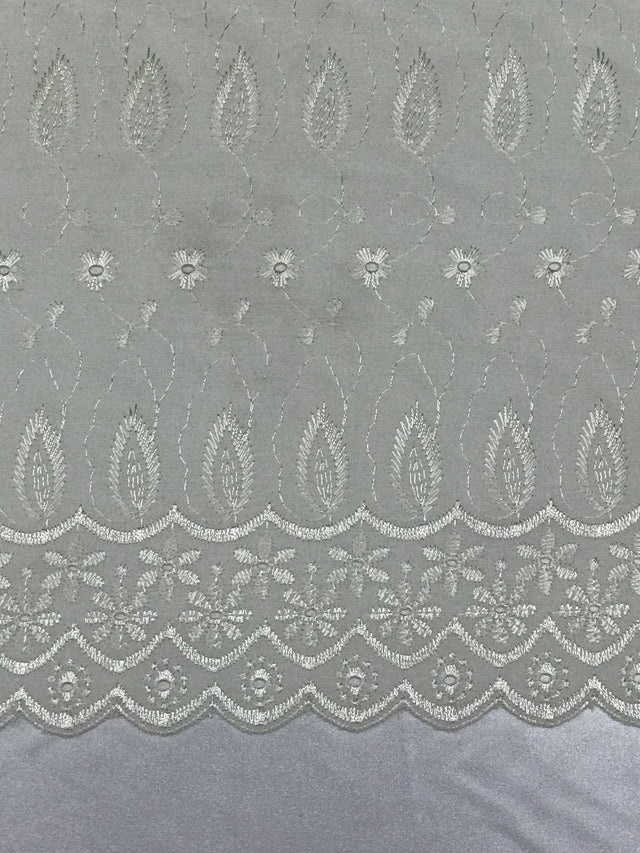 Ivory Medium Eyelet 80% Polyester 20% Cotton Fabric - Ivory, Medium Eyelet, 41"-42" Width