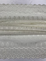 Ivory Medium Eyelet 80% Polyester 20% Cotton Fabric - Ivory, Medium Eyelet, 41"-42" Width