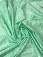 Mint Green Medium Eyelet Polyester Cotton Fabric - Solid Mint Green, Double Side Border, 41"-42" Width