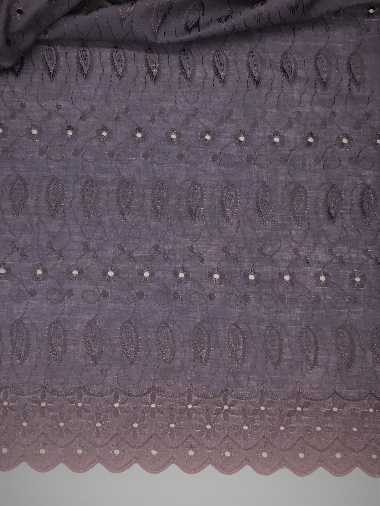 Navy Medium Eyelet 80% Polyester 20% Cotton Fabric - Navy, Small Eyelets, 41"-42" Width