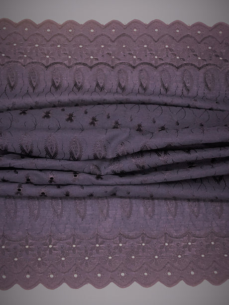 Navy Medium Eyelet 80% Polyester 20% Cotton Fabric - Navy, Small Eyelets, 41"-42" Width