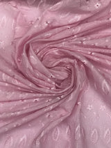 Pink Medium Eyelet Polyester Cotton Fabric - Pink, Small Eyelets, 41"-42" Width