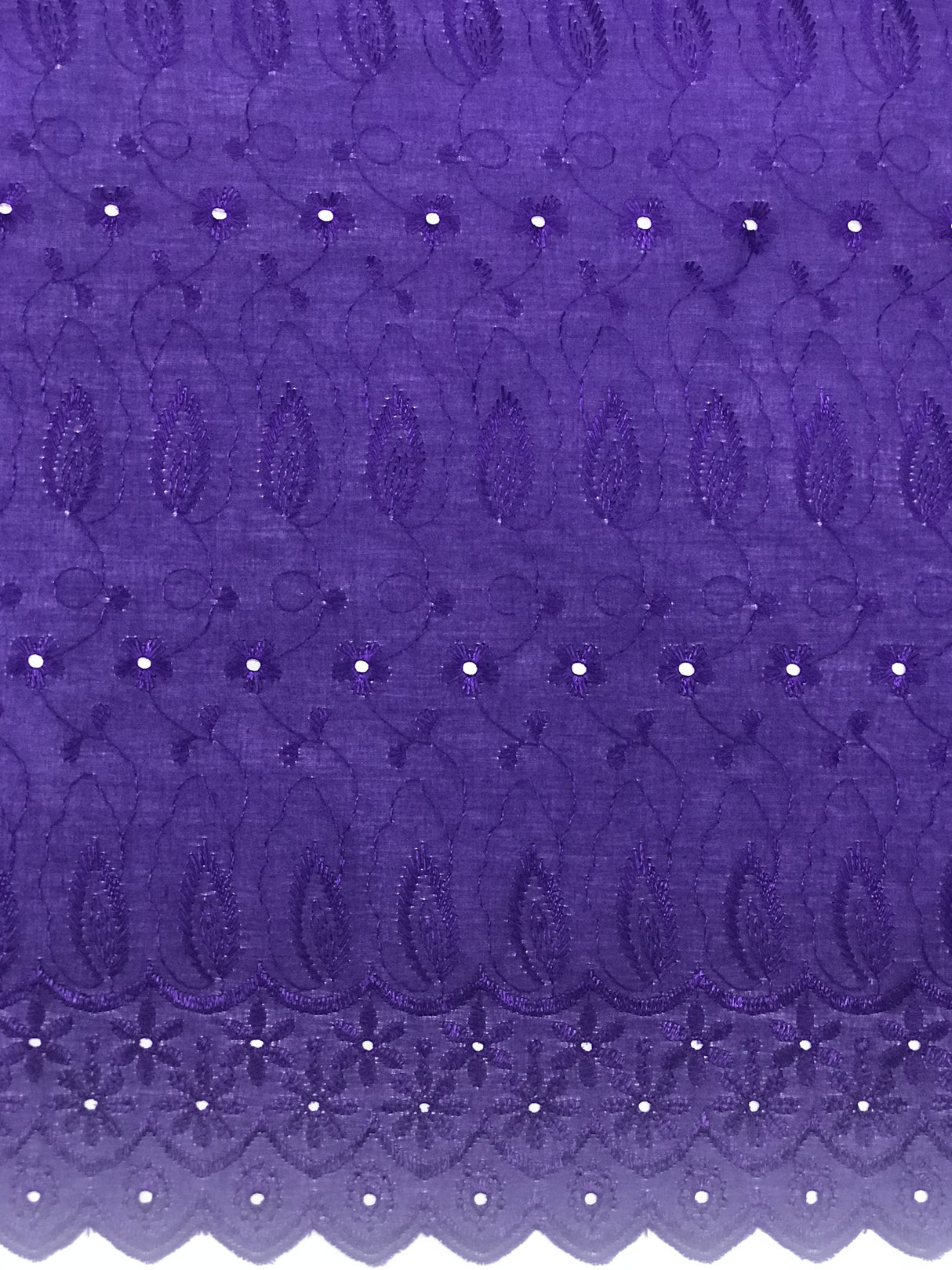 Purple Medium Eyelet 80% Polyester 20% Cotton Fabric - Purple, Medium Eyelet, 41"-42" Width