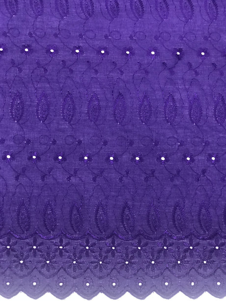 Purple Medium Eyelet 80% Polyester 20% Cotton Fabric - Purple, Medium Eyelet, 41"-42" Width