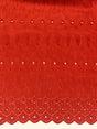 Red Medium Eyelet Polyester Cotton Fabric - Red, Small Eyelets, 41"-42" Width