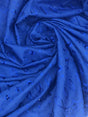Royal Medium Eyelet Polyester Cotton Fabric - Royal Blue, Small Eyelets, 41"-42" Width