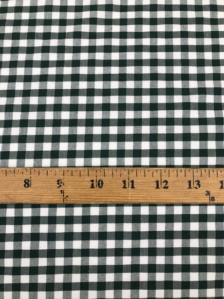 1/4" Hunter Green Gingham Checkered Poly Cotton Fabric - Hunter Green Gingham, 58/59" Width