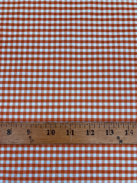 1/4 Red Gingham Checkered Poly Cotton Fabric - Red Gingham Checkered, 58/59" Width