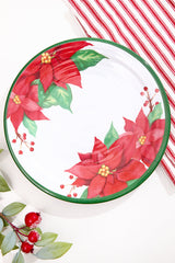 10.5" Melamine Holiday Poinsettia Plate