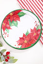 10.5" Melamine Holiday Poinsettia Plate