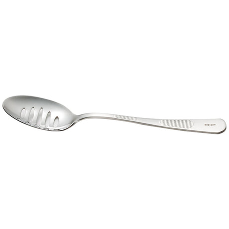 Mercer Culinary Stainless Plating Spoon, Slotted Bowl, 9"