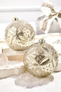 5" Mercury Glitter Floret Ornament Box - Set of 2