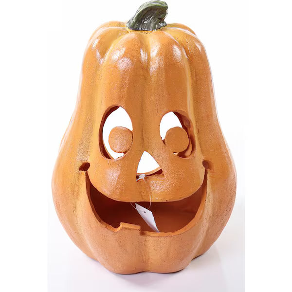 14 in. H x 10.5 in. Dia Jack-O’-Lantern – Light Orange