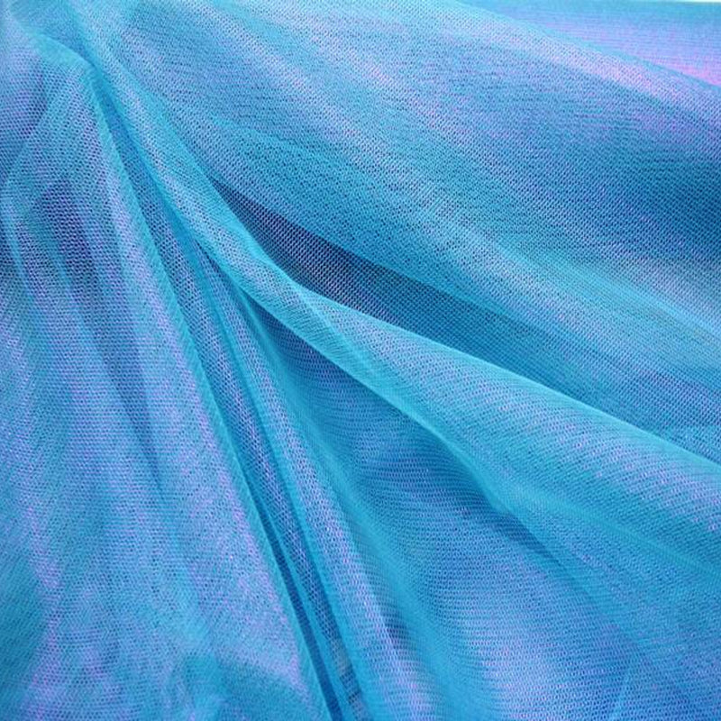 1 Yard Foil Mesh Fabric Aqua and Pink 58/60" Sheer Polyester for Costumes, Events & Crafting