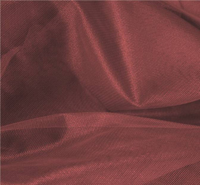 Mesh With All Over Foil Polyester Fabric - Solid Red/Red, 58/60" Width (1 Yard)