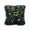 Golden Faux Fur Glow Fluffy Pillow Polyester Fabric - Black Moon With Gold Foil, 20" X 20" (1 Pillow)