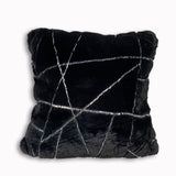 Golden Faux Fur Glow Fluffy Pillow Polyester Fabric - Black Moon With Gold Foil, 20" X 20" (1 Pillow)