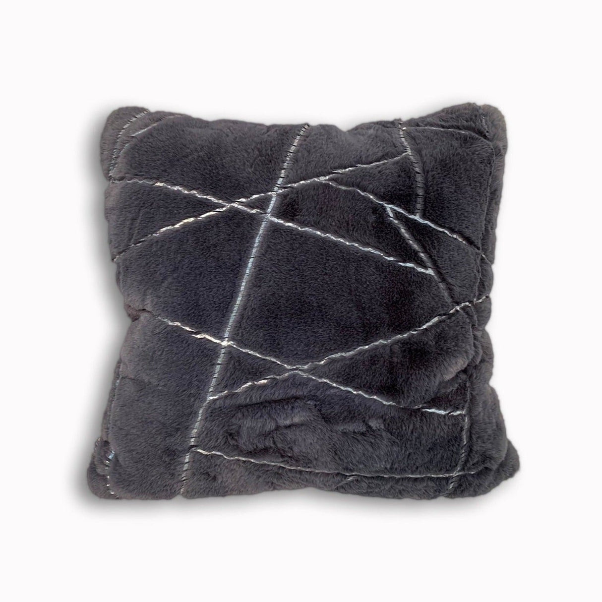 Golden Faux Fur Glow Fluffy Pillow Polyester Fabric - Black Moon With Gold Foil, 20" X 20" (1 Pillow)
