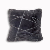 Golden Faux Fur Glow Fluffy Pillow Polyester Fabric - Black Moon With Gold Foil, 20" X 20" (1 Pillow)