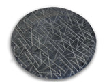 Charcoal Lines Faux Rabbit Touch Rug - Polyester Fabric, Charcoal Lines With Silver Metallic Shimmery Design, 5' X 7' (1 Unit)