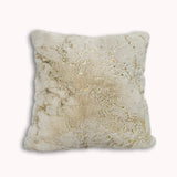 Golden Faux Fur Glow Fluffy Pillow Polyester Fabric - Black Moon With Gold Foil, 20" X 20" (1 Pillow)