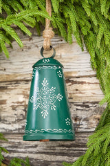9" Nordic Snowflake Metal Bell Ornament