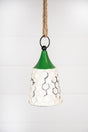 9” White/Green Metal Bell Ornament