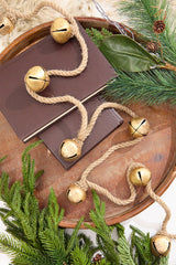 72" Gold Iron Jingle Bells & Jute Rope Garland