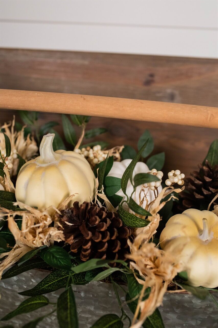 22” Metal Container with Harvest Arrangement