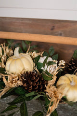 22” Metal Container with Harvest Arrangement