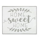 19" White and Grey Metal Enamel Wall Decor – Embossed Floral Inspirational Sign