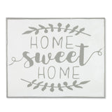 19" White and Grey Metal Enamel Wall Decor – Embossed Floral Inspirational Sign