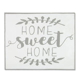 19" White and Grey Metal Enamel Wall Decor