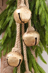 17" Gold Iron Jingle Bell & Jute Rope Ornament