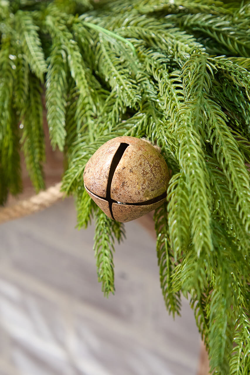 72" Gold Iron Jingle Bells & Jute Rope Garland