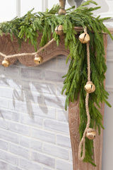 72" Gold Iron Jingle Bells & Jute Rope Garland