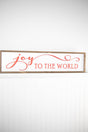 31.8” Joy To The World Embossed Sign with Wood Frame & Glitter Accent Letters
