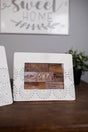 10" White and Grey Metal 5" x 7" Picture Frame
