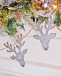 Galvanized Metal Reindeer Banner