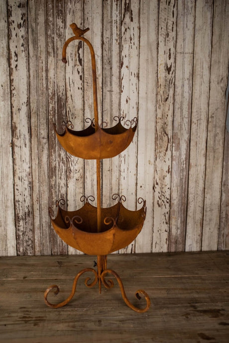 37" Metal Umbrella Planter with Stand