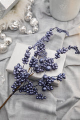 18 Inch Metallic Dew Berry Spray - Navy