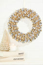 12" Jingle Bell Wreath with Ribbon - Metallic