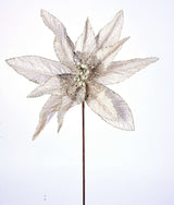 22” x 13" Metallic Bead Poinsettia Stem