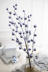 30” Metallic Navy Mini Pomegranate Christmas Spray
