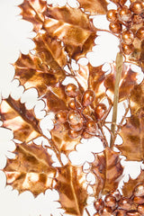 27" Copper Metallic Holly Berry Stem
