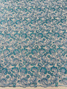 Metallic Corded Lace Design Embroidered Lace Fabric - Metallic Floral Sequins, 54" Width (1 Yard)