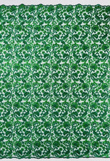 Metallic Corded Lace Design Embroidered Lace Fabric - Metallic Floral Sequins, 54" Width (1 Yard)