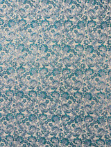 Metallic Corded Lace Design Embroidered Lace Fabric - Metallic Floral Sequins, 54" Width (1 Yard)