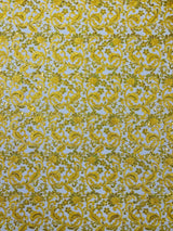 Metallic Corded Lace Design Embroidered Lace Fabric - Metallic Floral Sequins, 54" Width (1 Yard)